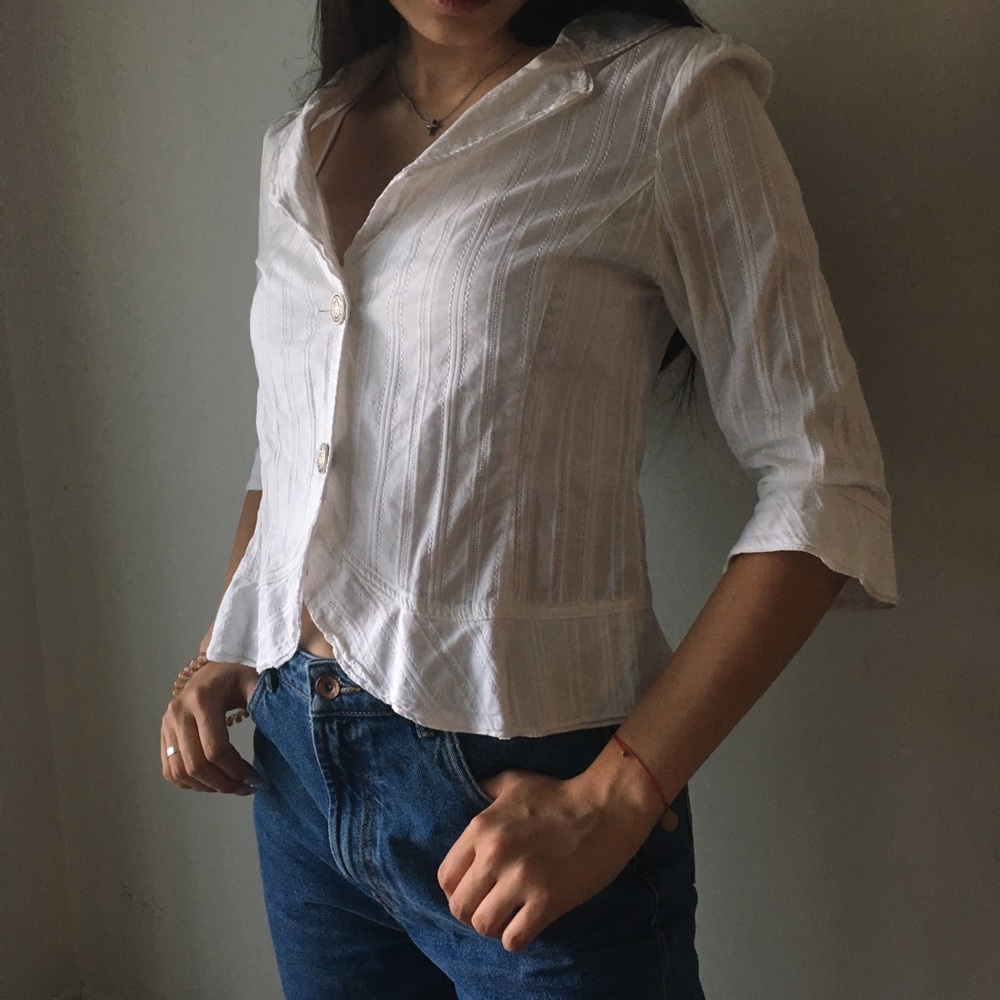 vintage white button down